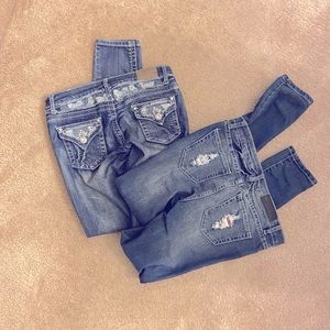 2 pair  of  preloved juniors size denim jeans